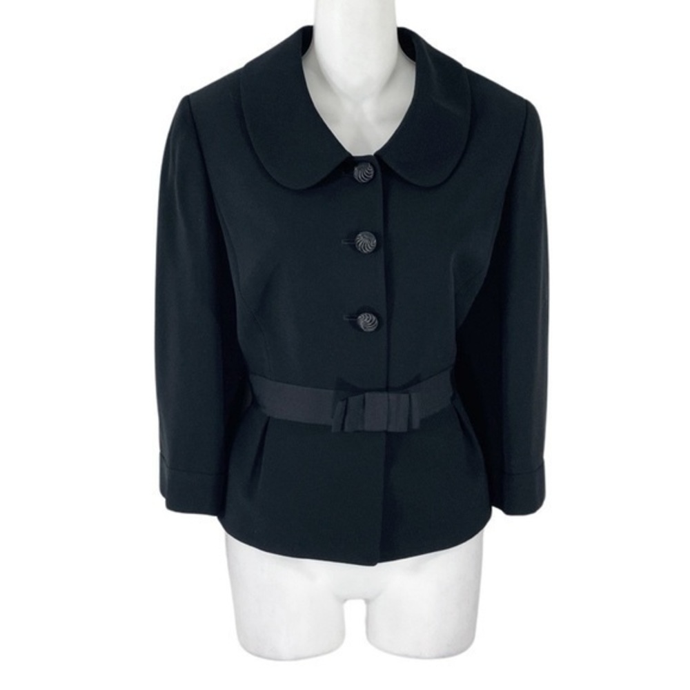NWT Tahari Black Attached Belt Blazer Jacket 10